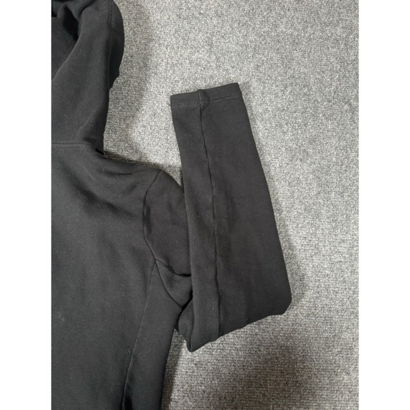 Standard James Perse Womens Black Hidden Zipper Zip‎ Up Hoodie Sweatshirt Size 2 - Picture 15 of 16
